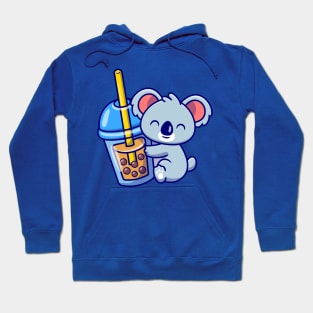 Cute koala hug boba milk tea Hoodie